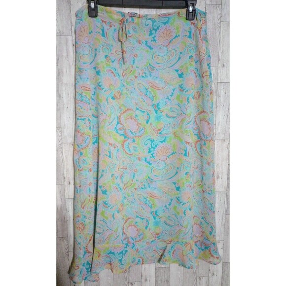 Liz Claiborne Dresses & Skirts - Crazy Horse Collection Skirt Midi Lined Pastel Paisley Y2K Side Zip Size 14